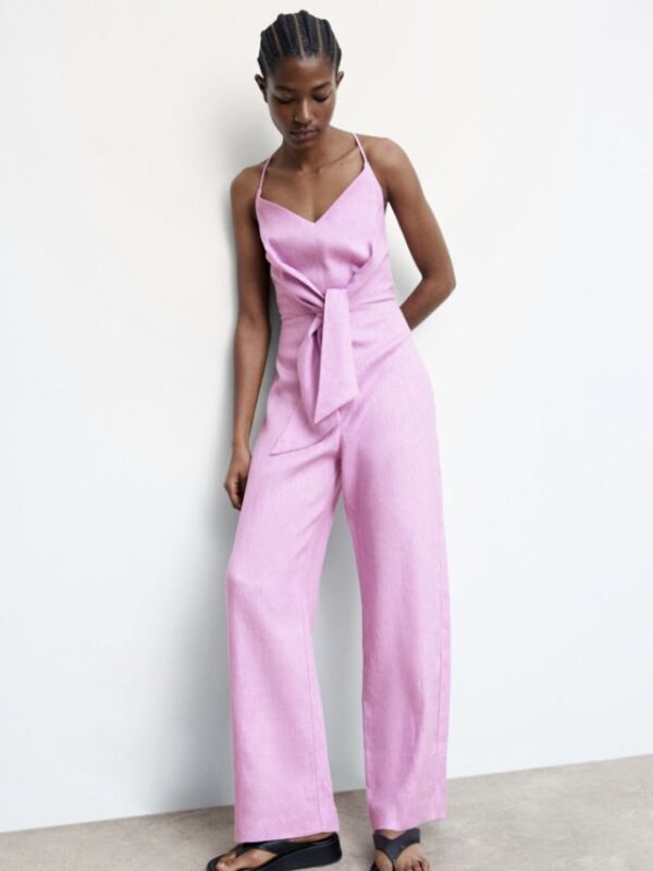 Lilac Tie Jumpsuit